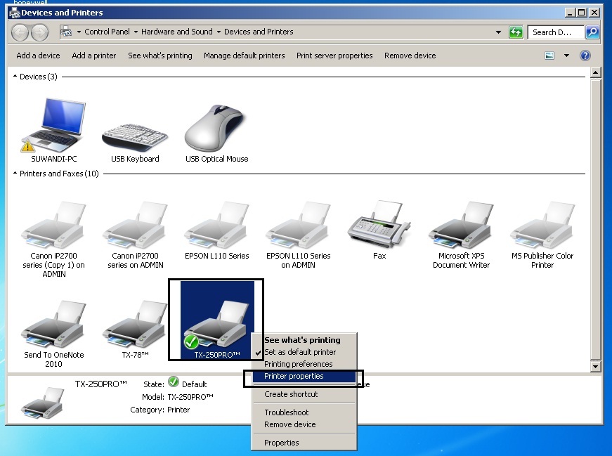 cara setting port