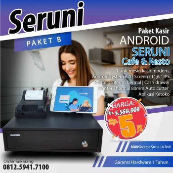 Mesin Kasir Android SERUNI Paket B Siap Pakai